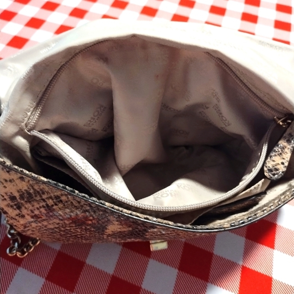 Michael Michael Kors Beige Python Embossed Leathe… - image 5